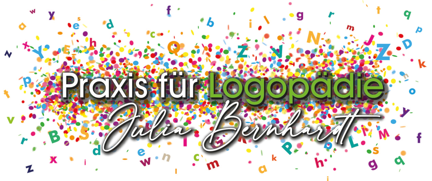 German text Logopaedie, translate Logopedics. Eps 10 vector file.